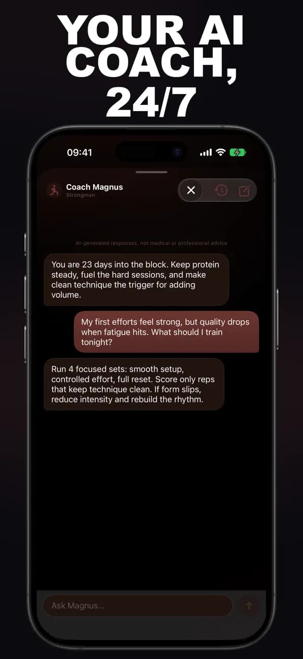 Strongman AI: Gym Coach app screen 3